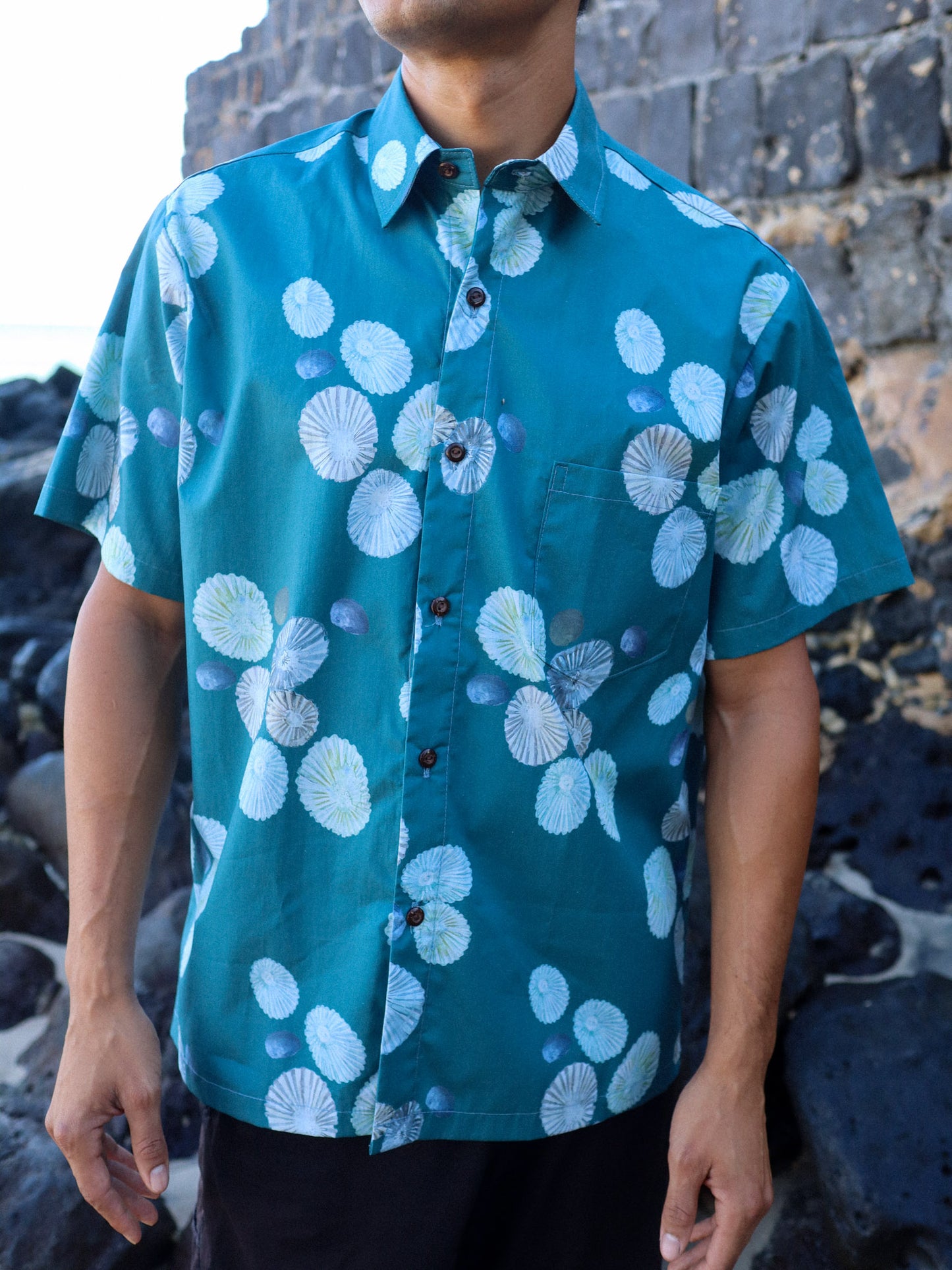 Aloha Shirt Teal ʻOpihi