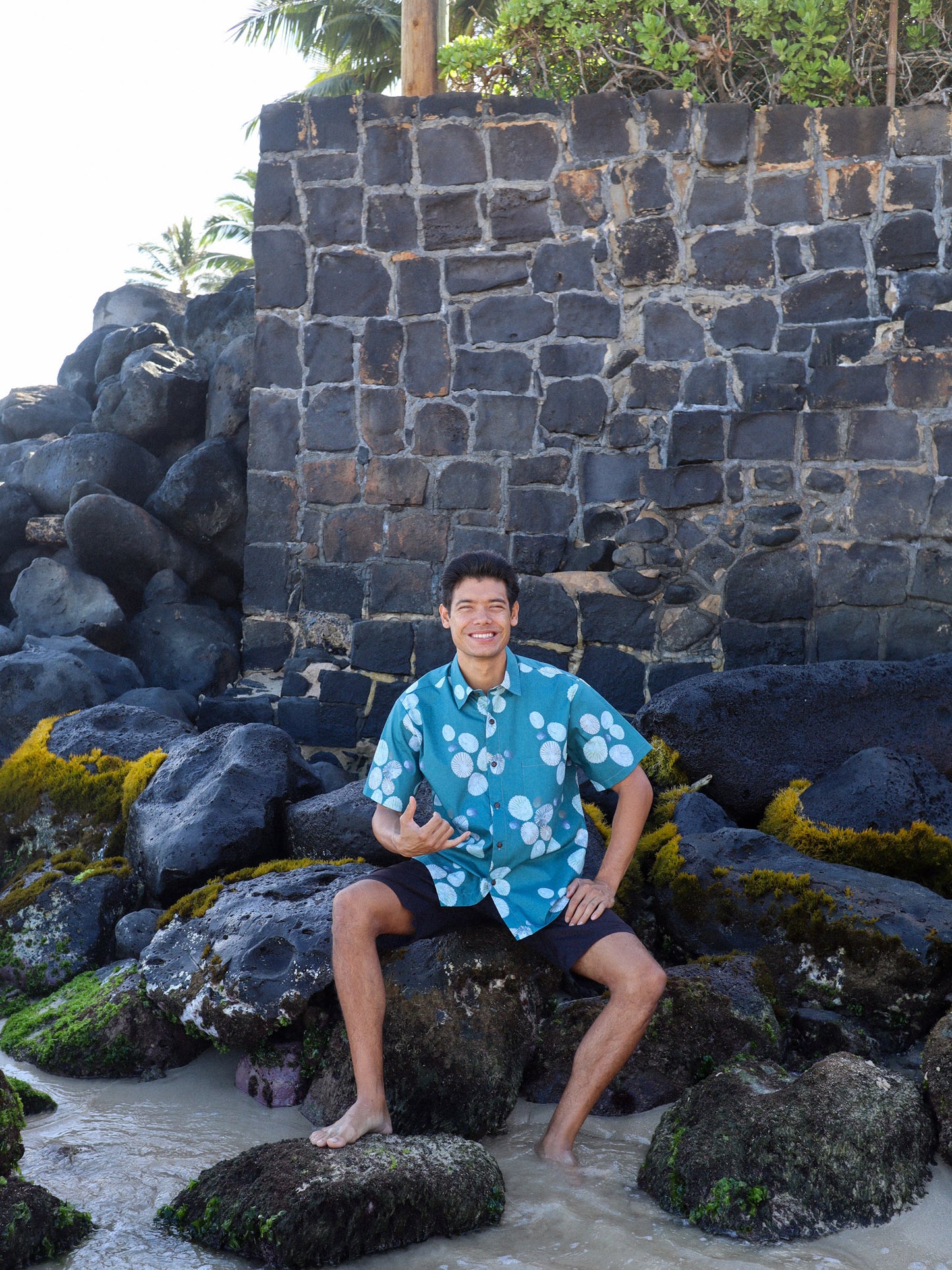 Aloha Shirt Teal ʻOpihi