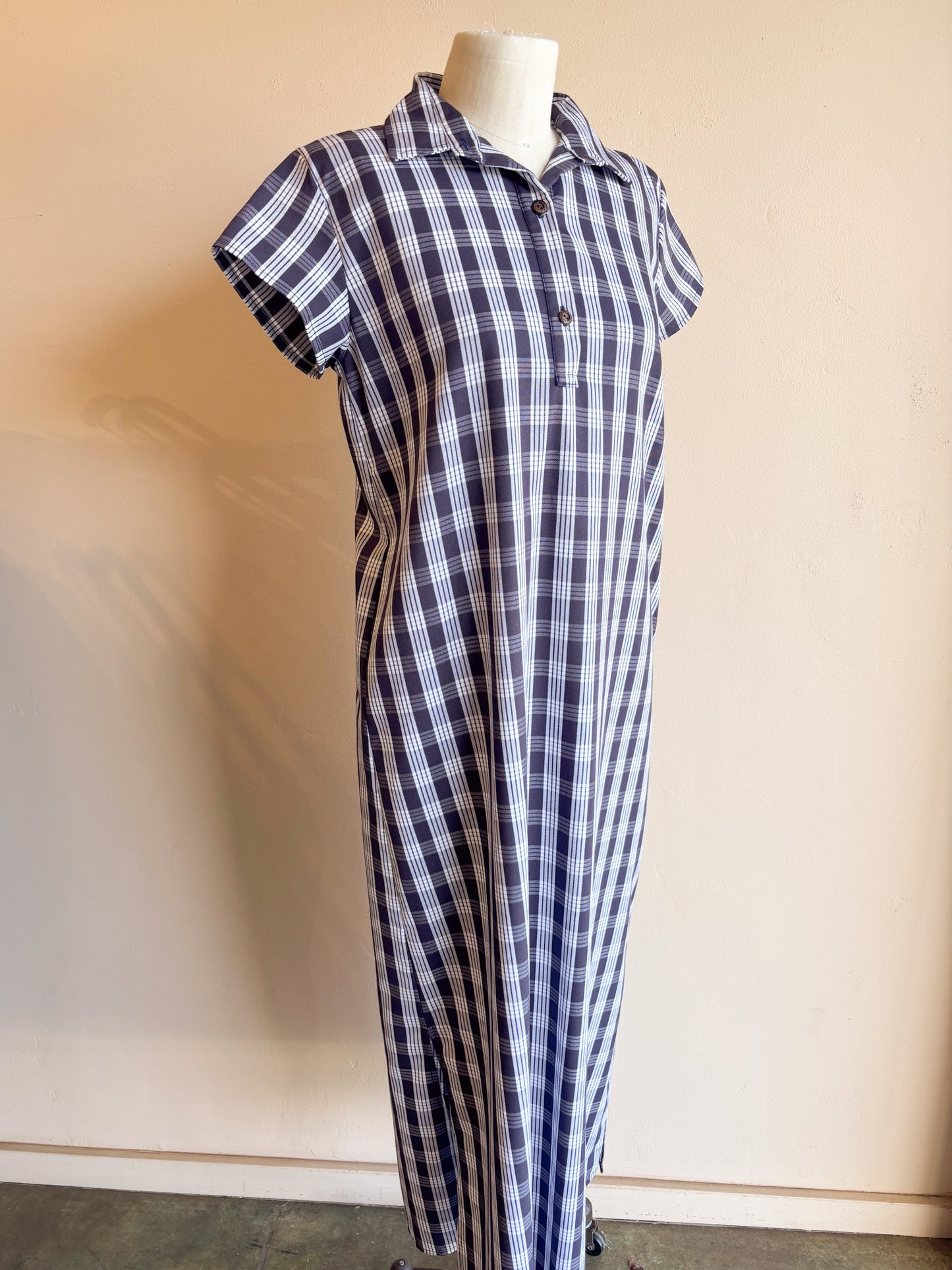 Aloha Midi Dress Navy Palaka