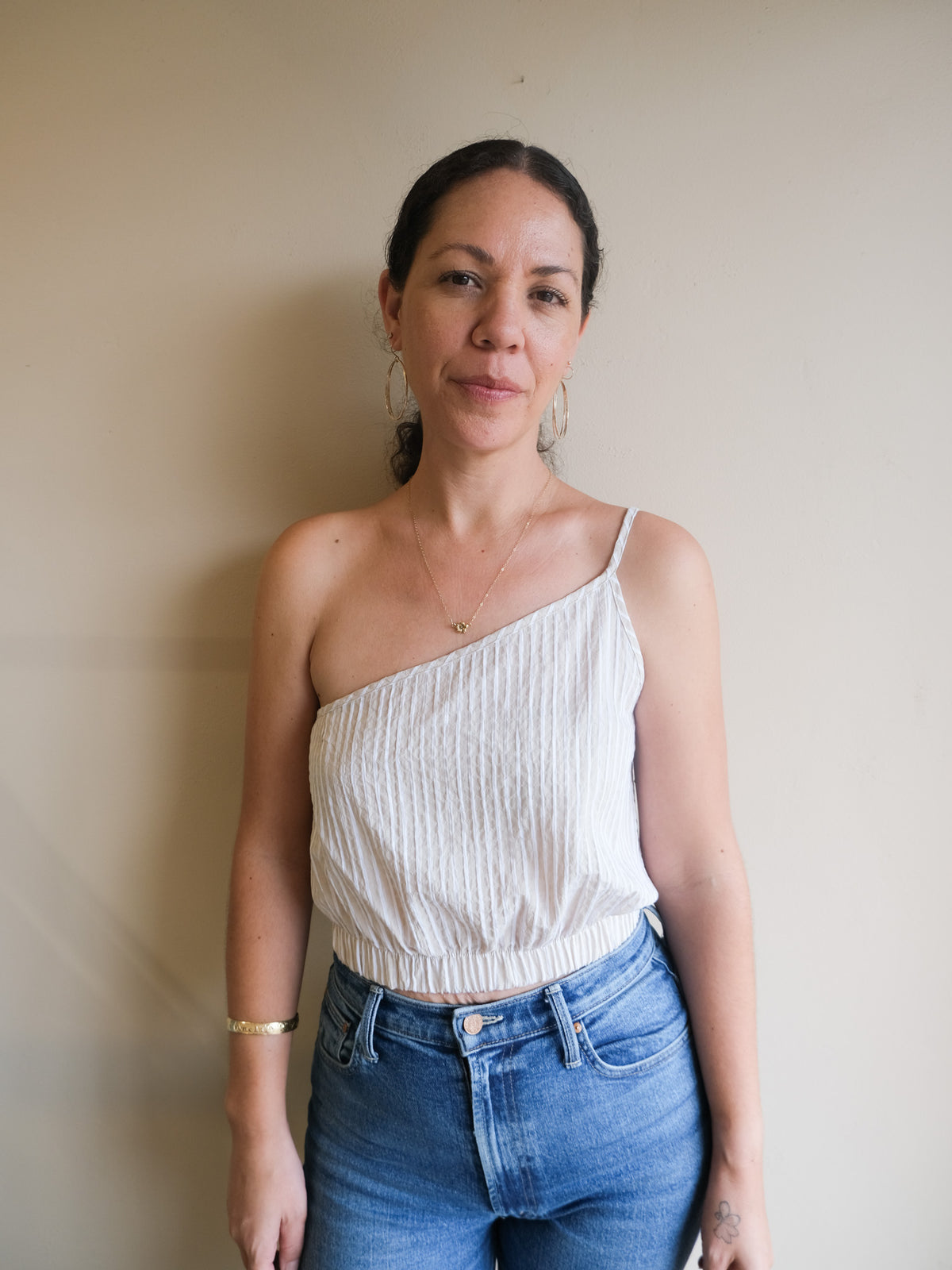Hua Crop Top Sand Seersucker