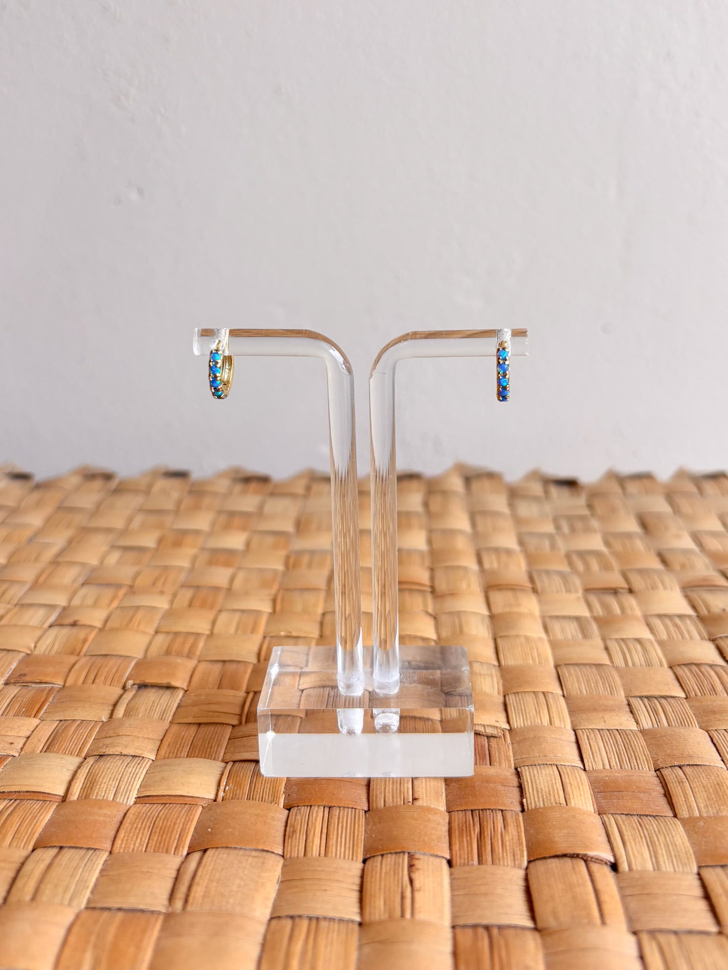 Kehaulani Huggie Earrings - Blue Opal