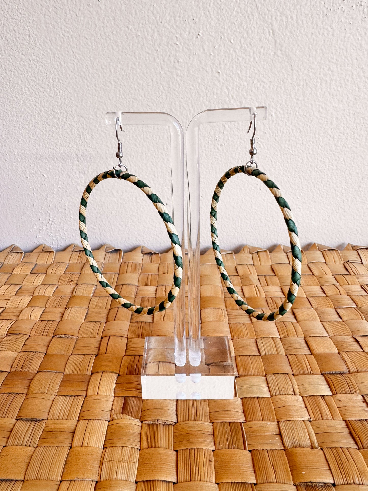 Lauhala Two-Tone Hoop Earrings