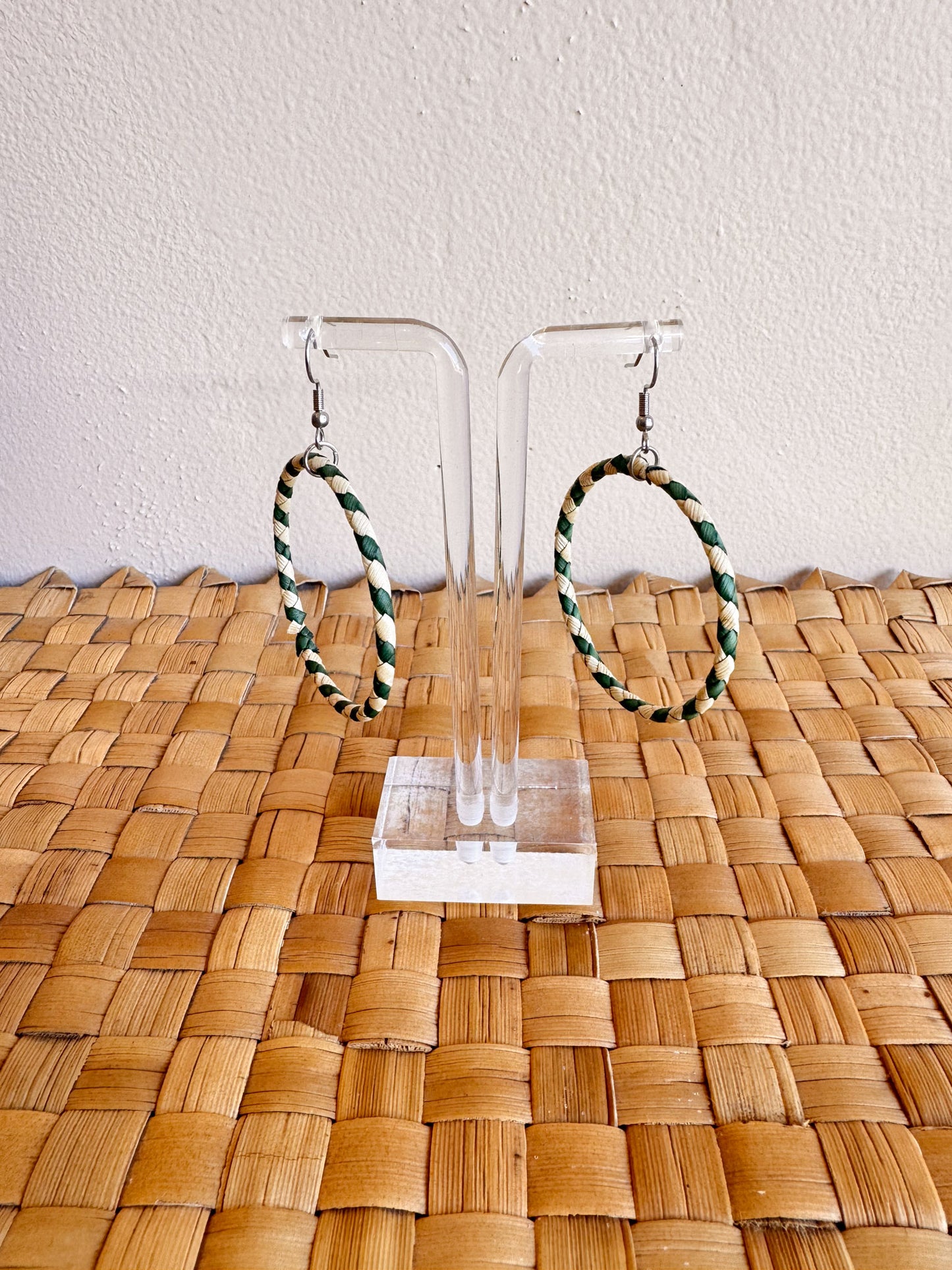 Lauhala Two-Tone Hoop Earrings