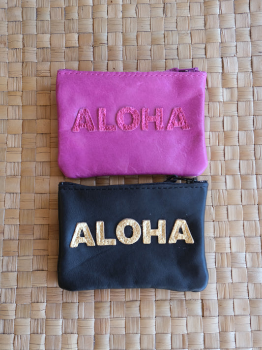 Leather Aloha Pouch