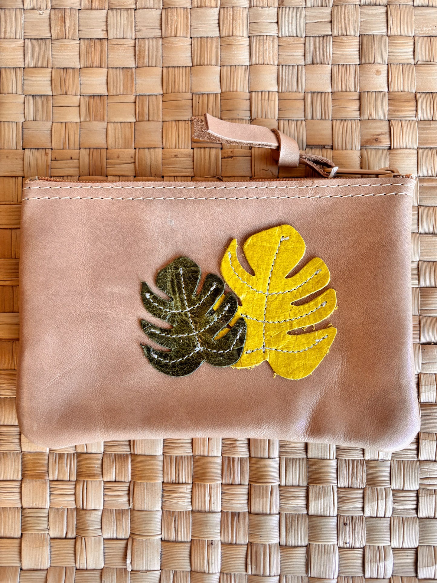 Leather Leʻaleʻa Zip Pouch