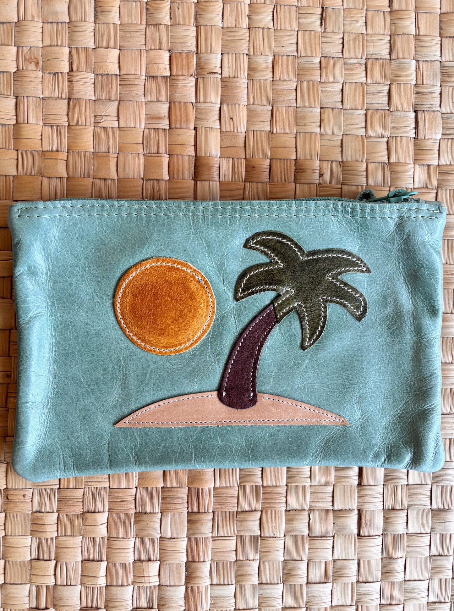 Leather Leʻaleʻa Zip Pouch