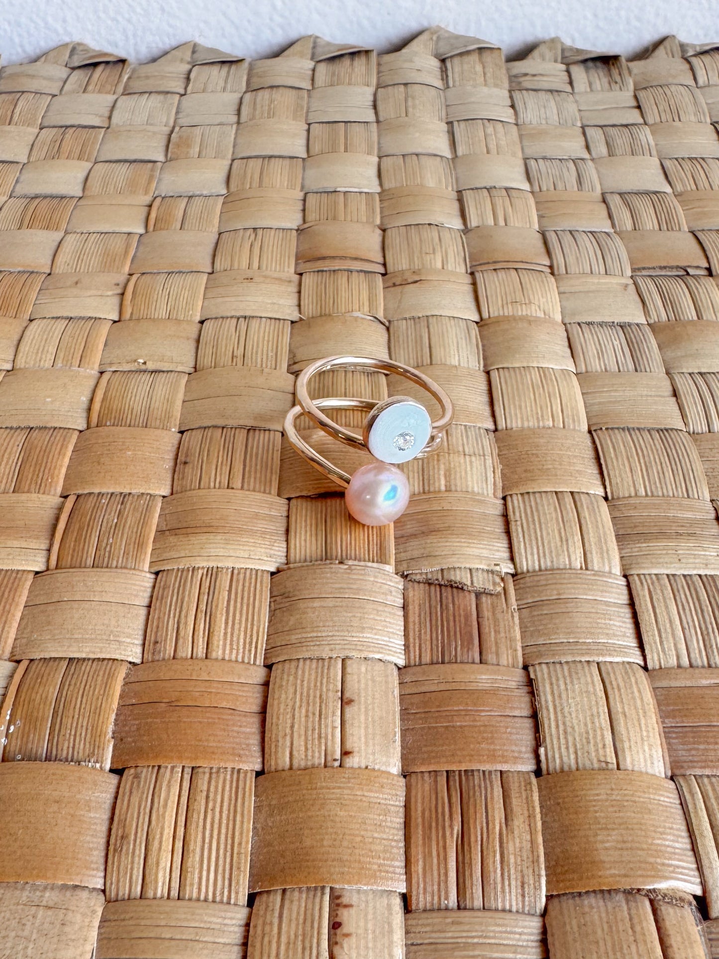 Puka + Pearl Ring