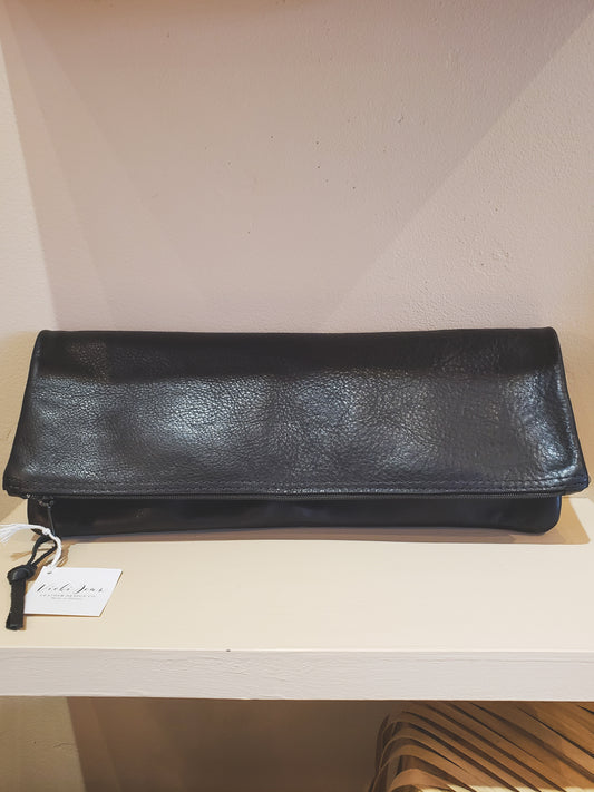 Leather XL Fold-over Clutch